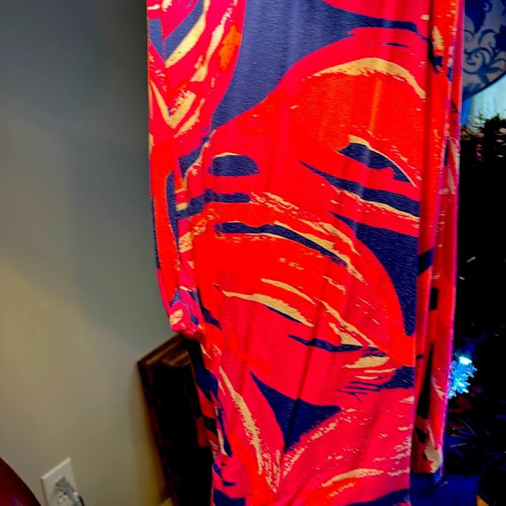 LILLY PULITZER Pink & Blue Georgia May Bomber Blue Plume Bloom Palazzo Pants